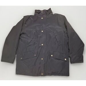 Polo Ralph Lauren Jacket Mens L Navy Cotton Nylon Field Coat Hidden Hood Utility